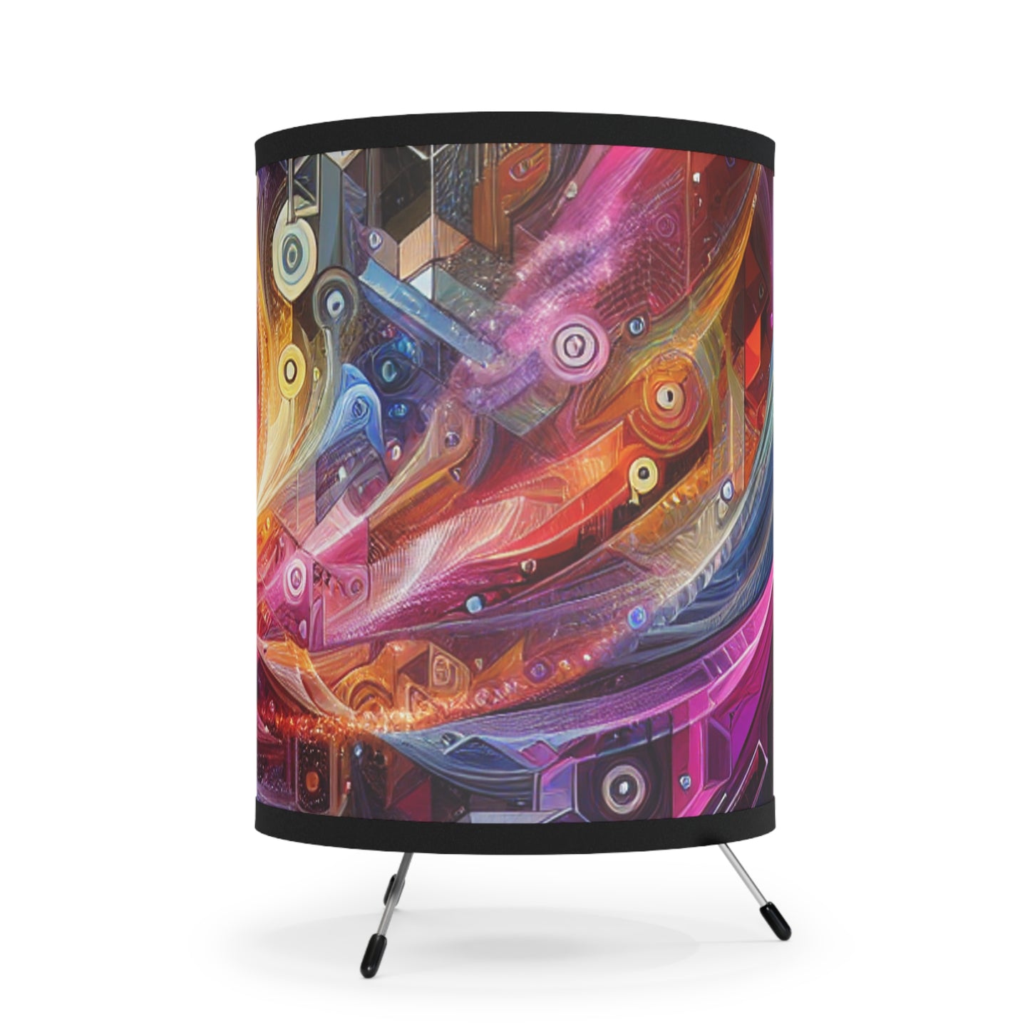 Giovanni Verrocchio - Trippy Infity Patterns Art Tripod Lamp