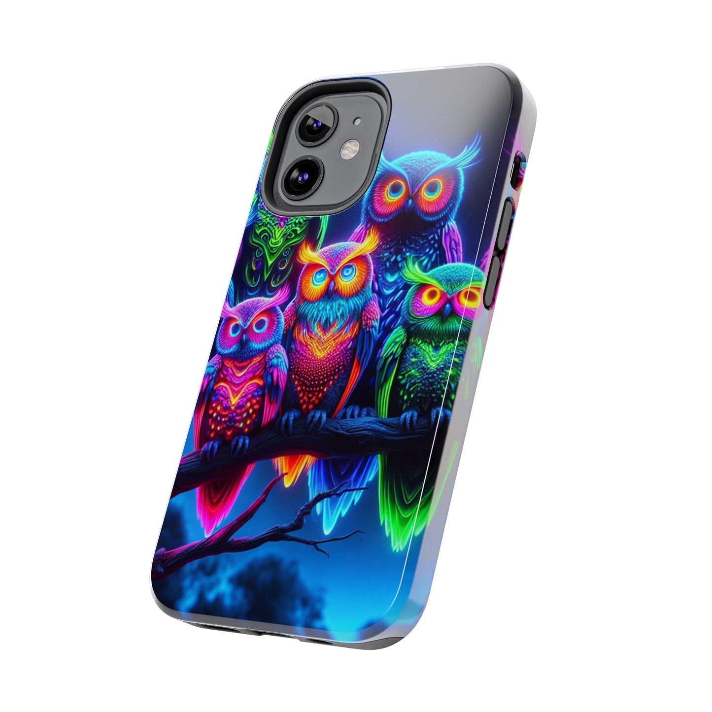'Neon Rainbow Owls' NEON Owls Tough Phone Case