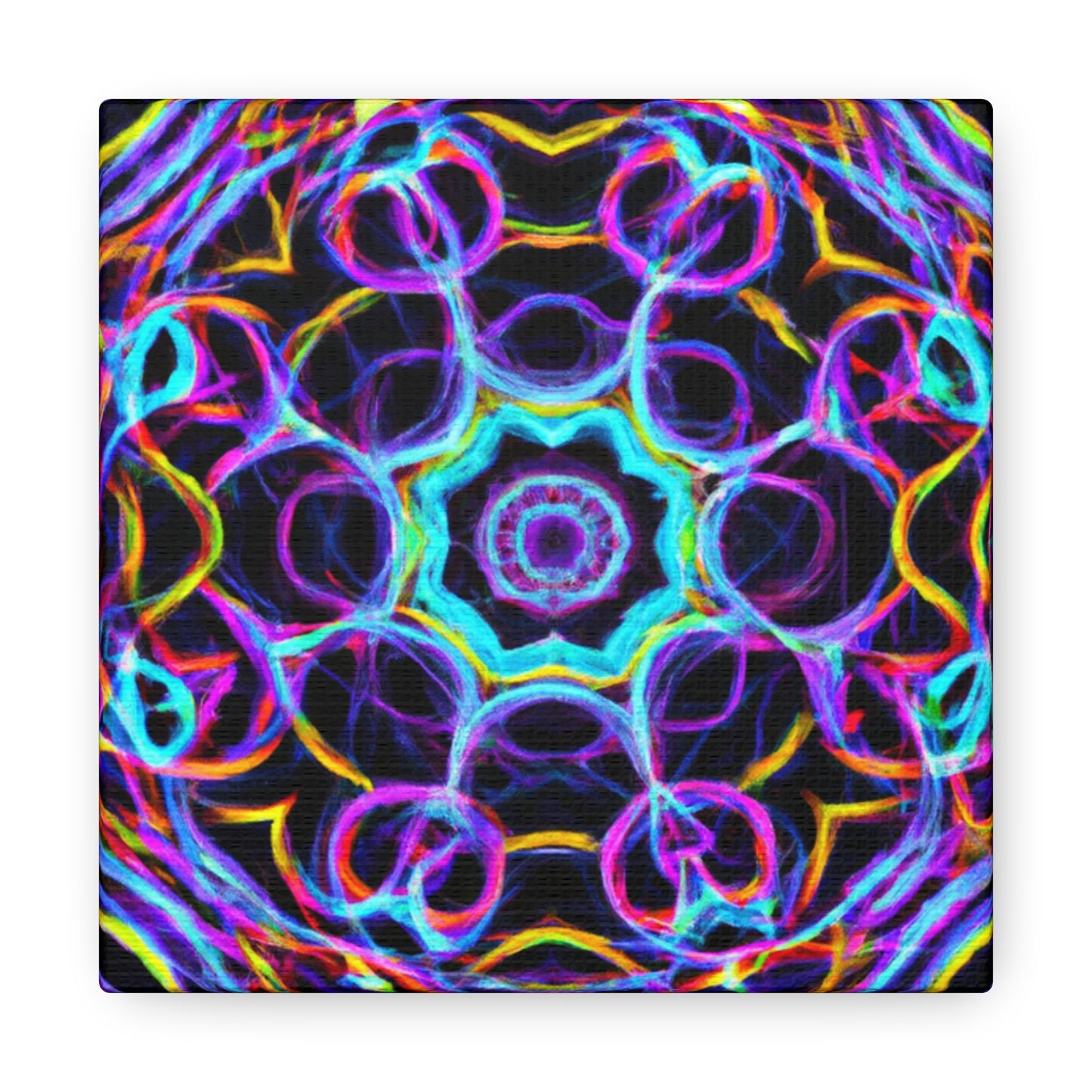 Neon Infinity Voyage. Trippy Infinity Patterns Art Canvas