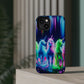 Neon Unicorn Pods. Neon Unicorns Premium Art Magsafe Magnet Tough IPhone 13 14 15 Pro Plus Max and Mini in Matte and Glossy Phone cases