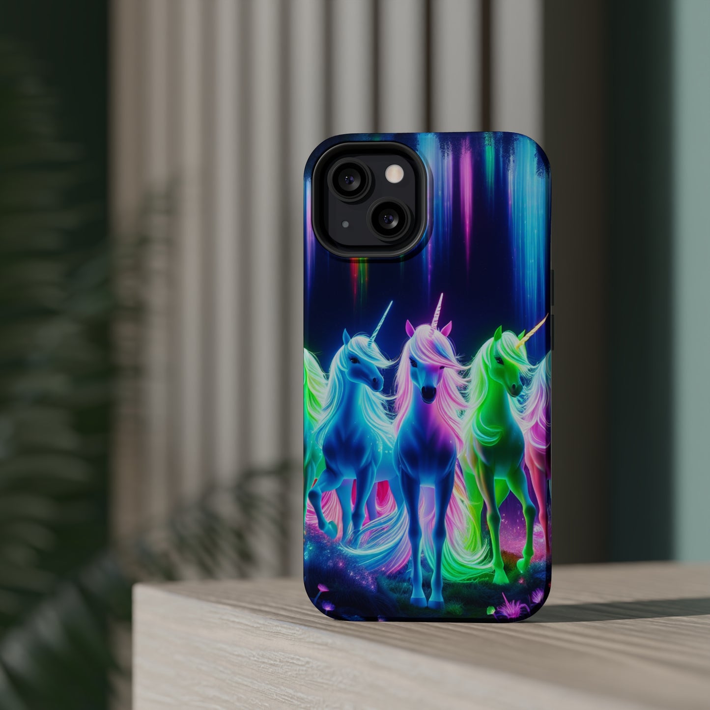 Neon Unicorn Pods. Neon Unicorns Premium Art Magsafe Magnet Tough IPhone 13 14 15 Pro Plus Max and Mini in Matte and Glossy Phone cases