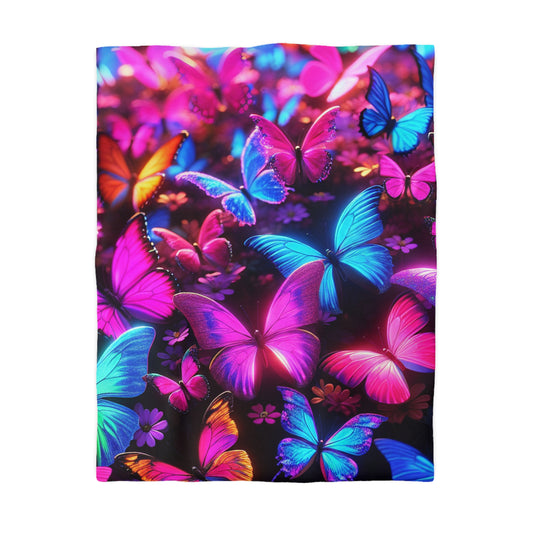 Pietro da Bergamo - NEON Butterflies Microfiber Duvet Cover