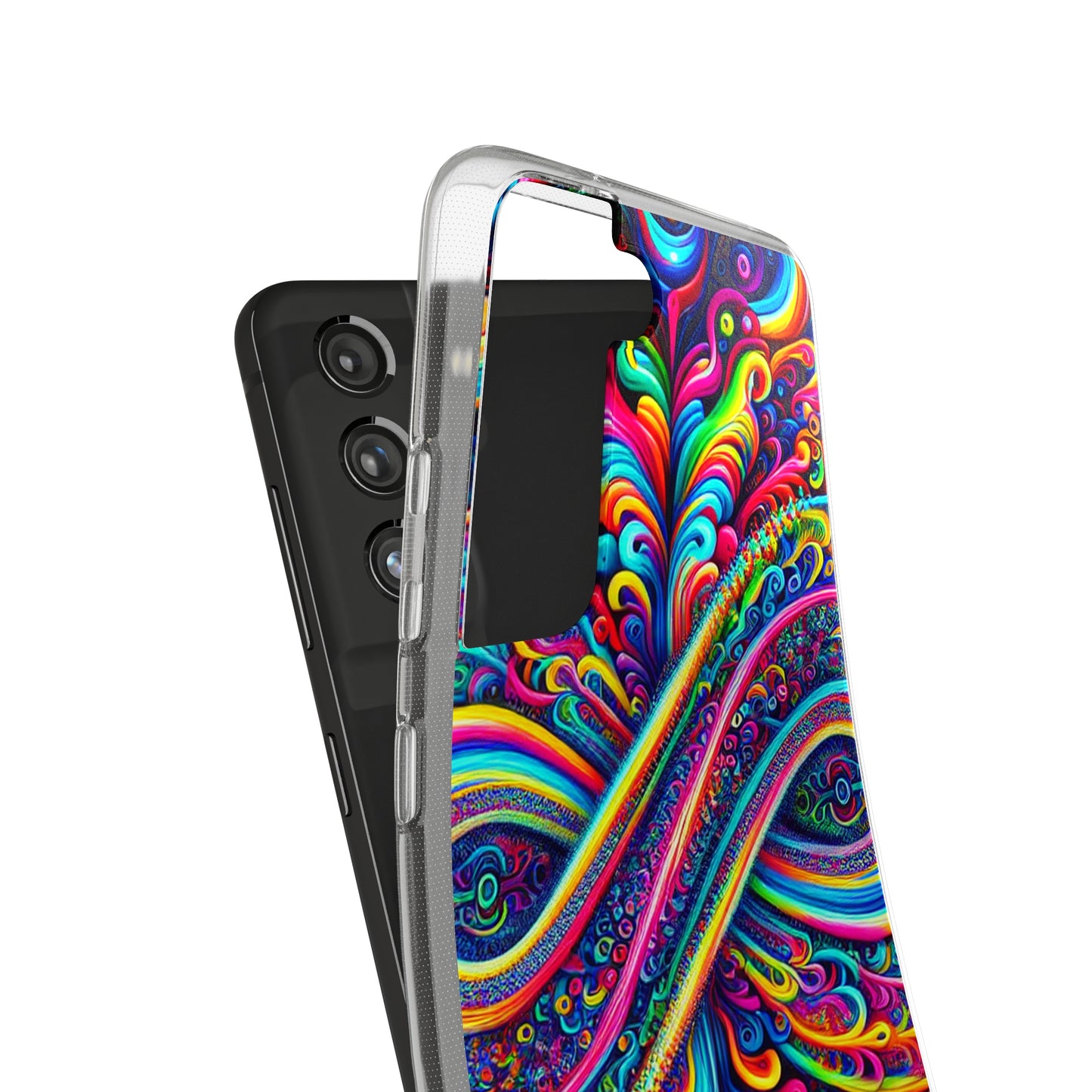 'Infinite Neon Illusion' Infinity Patterns Art Polycarbonate Phone Case