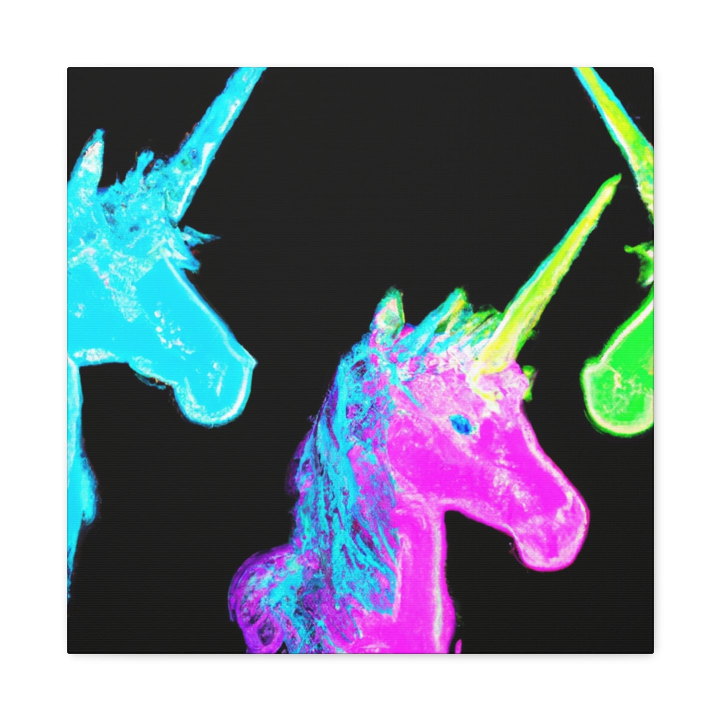 Neon Unicorn Blizzard NEON Unicorns Art Canvas