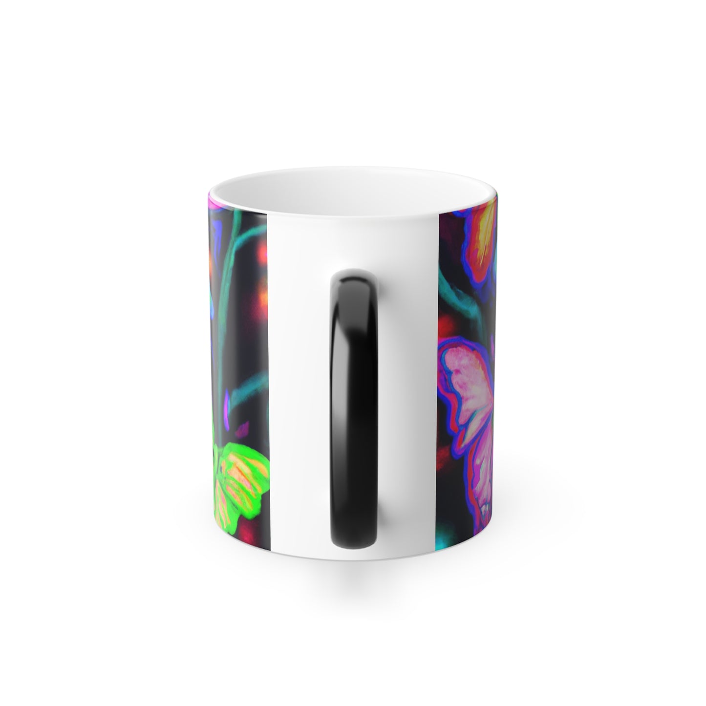 Neon Biomescape. Mushrooms & Butterflies 11oz Color Morphing Mug