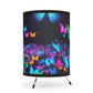"Butterflies in the Electric Light" - NEON Butterflies Art Tripod Lamp
