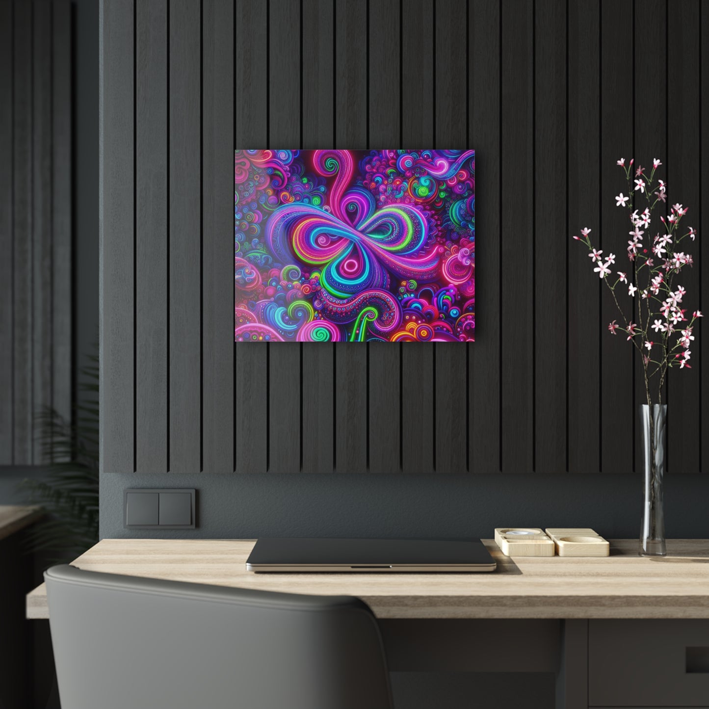 Cosmic Swirlery. Trippy infity Pattern 1/4" Glossy Acrylic Art