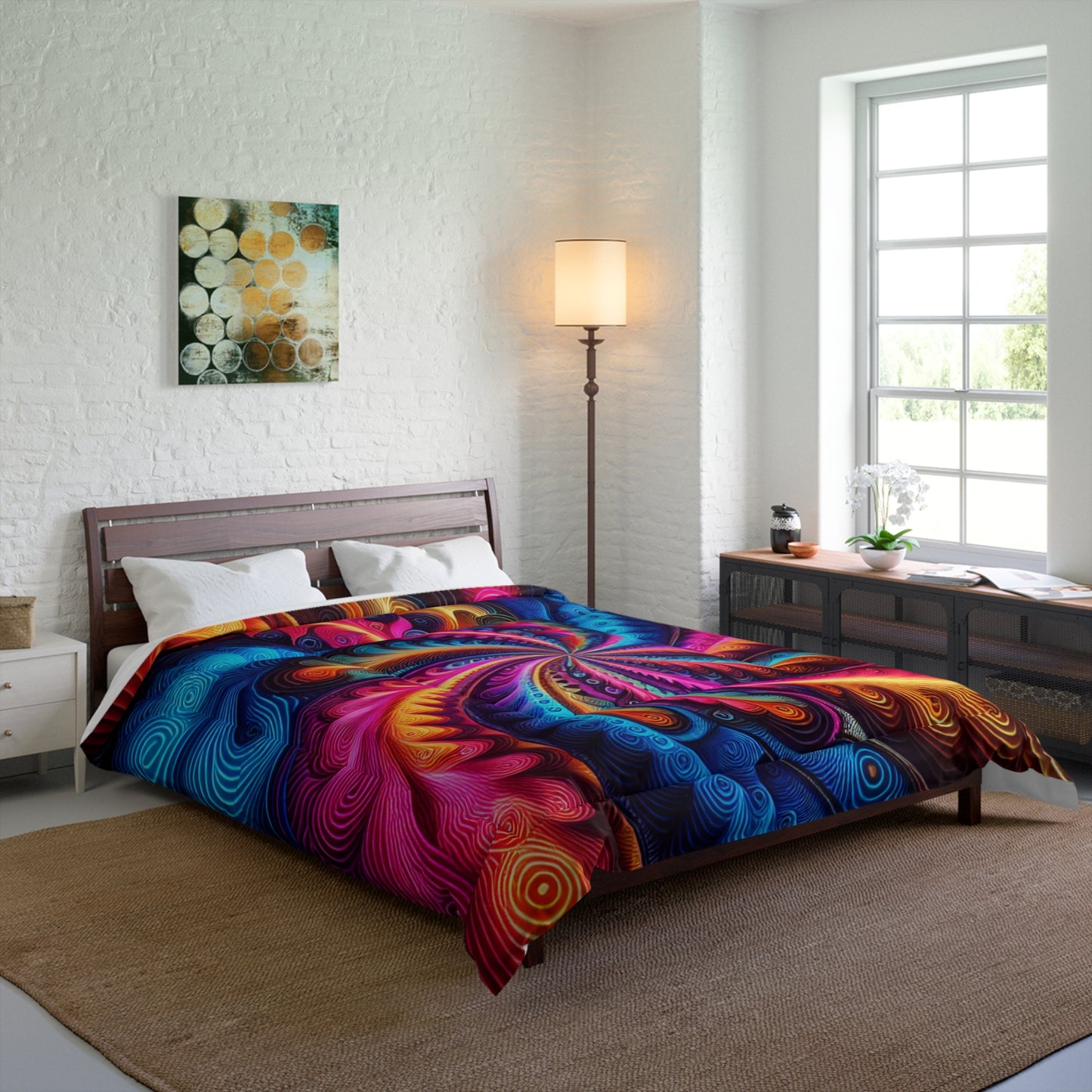 Cosmic Vibrazionz. Trippy Infinity Patterns Comforter Blanket