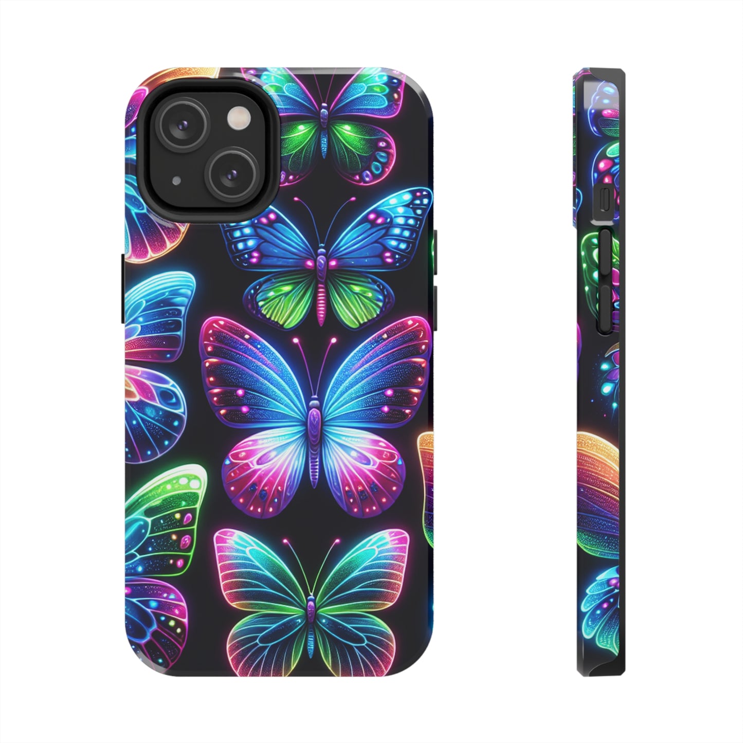 "Dance of the Neon Butterflies" NEON Butterflies Tough Phone Case Iphone 6 7 8 9 10 11 12 13 14 SE X XR XS Pro Max Mini Plus