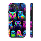 "Nocturnal Neon Glow" NEON Owls Tough Phone Case