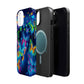 "Atmospheric Fluorescence" Neon Butterflies Premium Art Magsafe Magnet Tough IPhone 13 14 15 Pro Plus Max and Mini in Matte and Glossy Phone cases