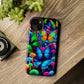 "Fantastic Fruition" Neon Butterflies and Mushrooms Premium Art Magsafe Magnet Tough IPhone 13 14 15 Pro Plus Max and Mini in Matte and Glossy Phone cases