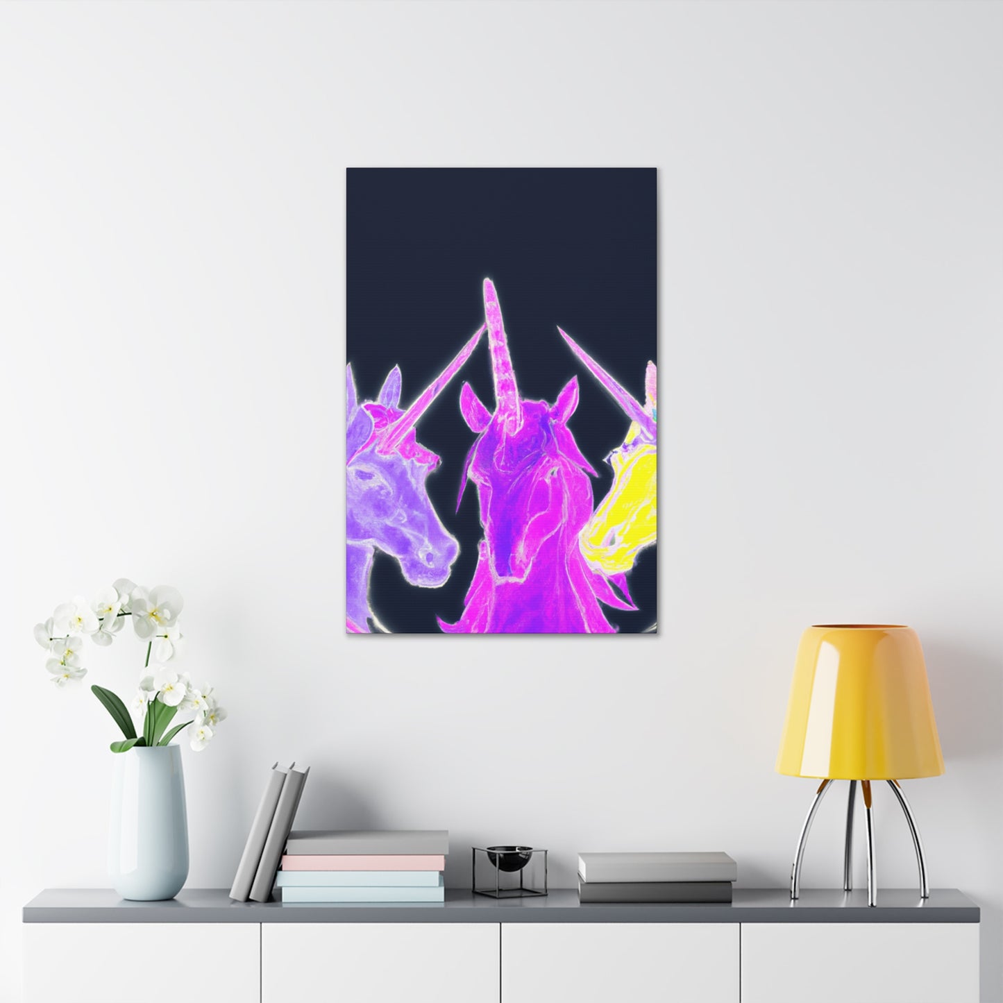 Neon Unicorn Dreamscape NEON Unicorns Art Canvas