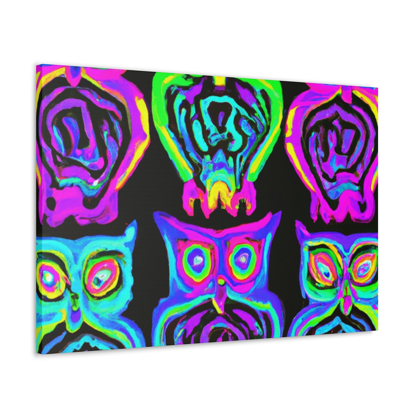 Neon Night Owls. NEON Owls Art Canvas