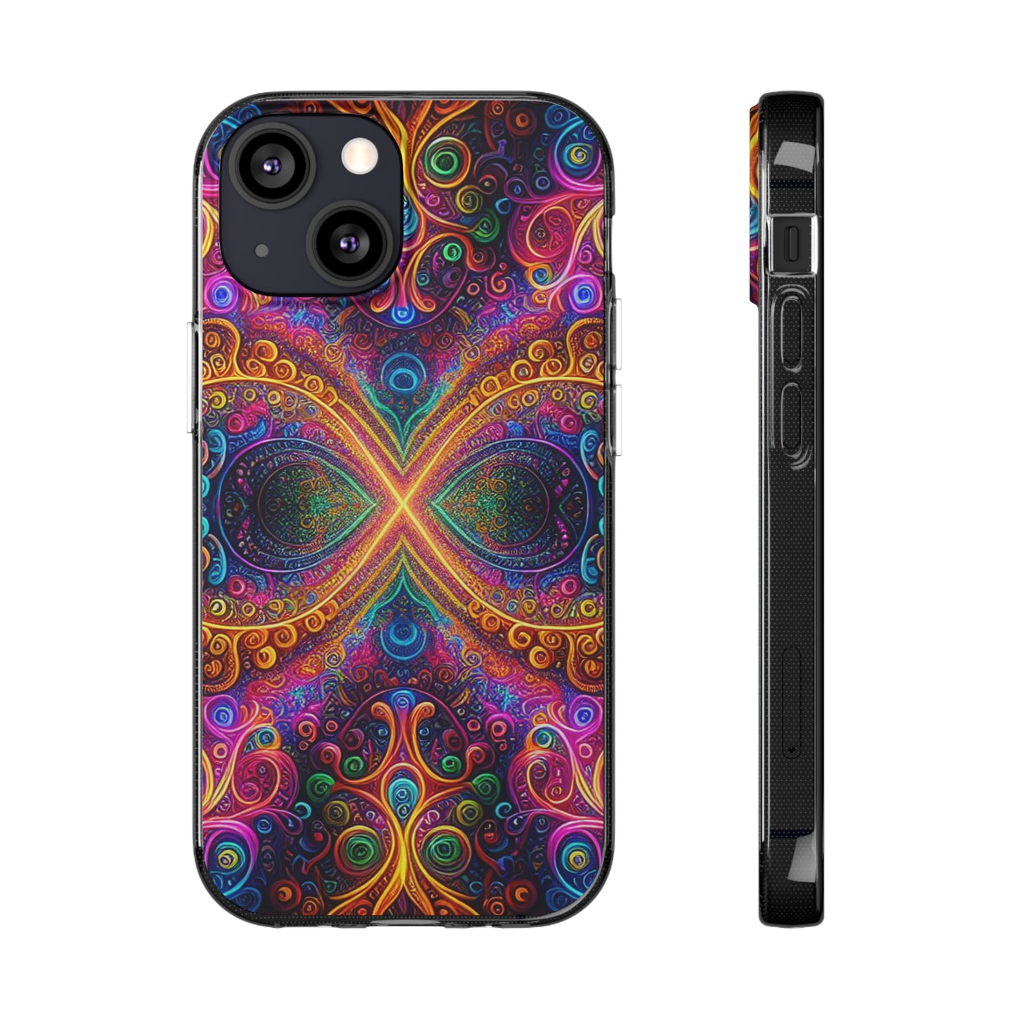 Vibrant Trippy Neon Infinity Swirls Infinity Patterns Art Polycarbonate Phone Case