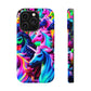 "Neon Illumination" Neon Unicorns Premium Art Magsafe Magnet Tough IPhone 13 14 15 Pro Plus Max and Mini in Matte and Glossy Phone cases