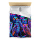 Carlo Gentile - NEON Owls Microfiber Duvet Cover
