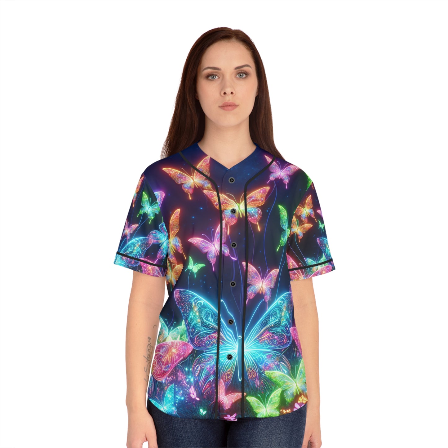 'The Illuminated Flight' Neon Butterflies Womans Jersey