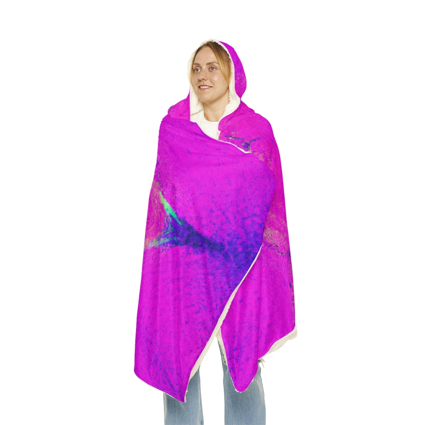 "Infinite Spectrum" - NEON Infinity Patterns Art Hooded Snuggle Blanket