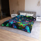 Pieter Van Derneer - NEON Butterflies Microfiber Duvet Cover