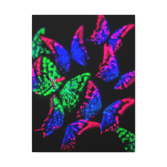 "Nebula of Neon Butterflies" Neon Butterflies  Art Canvas