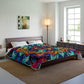 Neon Insanity Maze. Trippy Infinity Patterns Comforter Blanket