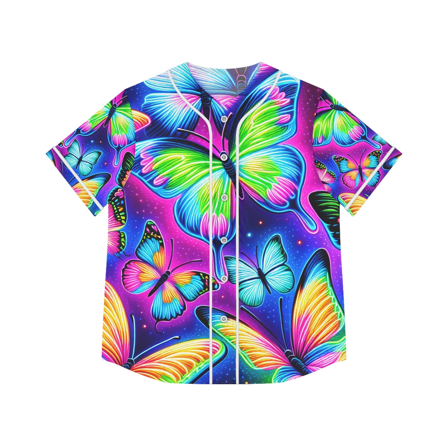 "Neon Embrace" Neon Butterflies Womans Jersey