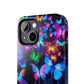 "Neon Flutterby Lights" NEON Butterflies Tough Phone Case