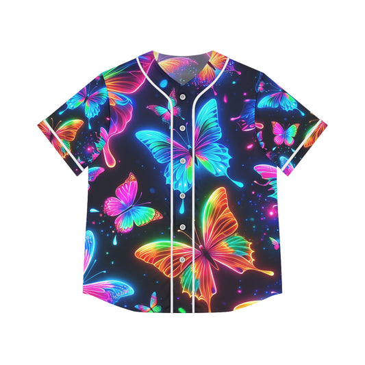 "Rainbow Butterfly Flight" Neon Butterflies Womans Jersey