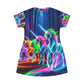Neon Dream Riders Neon Unicorns Womans T Shirt Dress