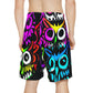 TDB Psychedelic  Owl Sports Shorts - Vibrant Athletic Wear for Active Lifestyle