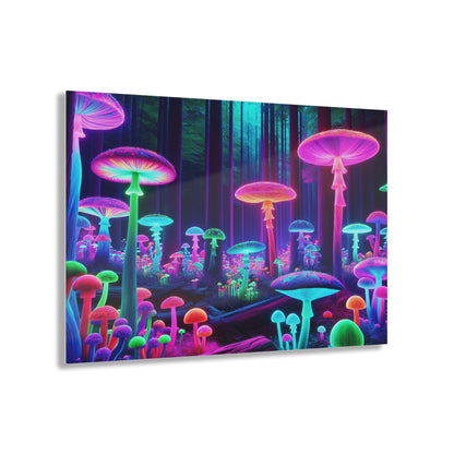 Neon Fungal Fantasy. Mushrooms 1/4" Glossy Acrylic Art