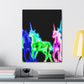 Enchanted Neon Dreamscape NEON Unicorns Art Canvas