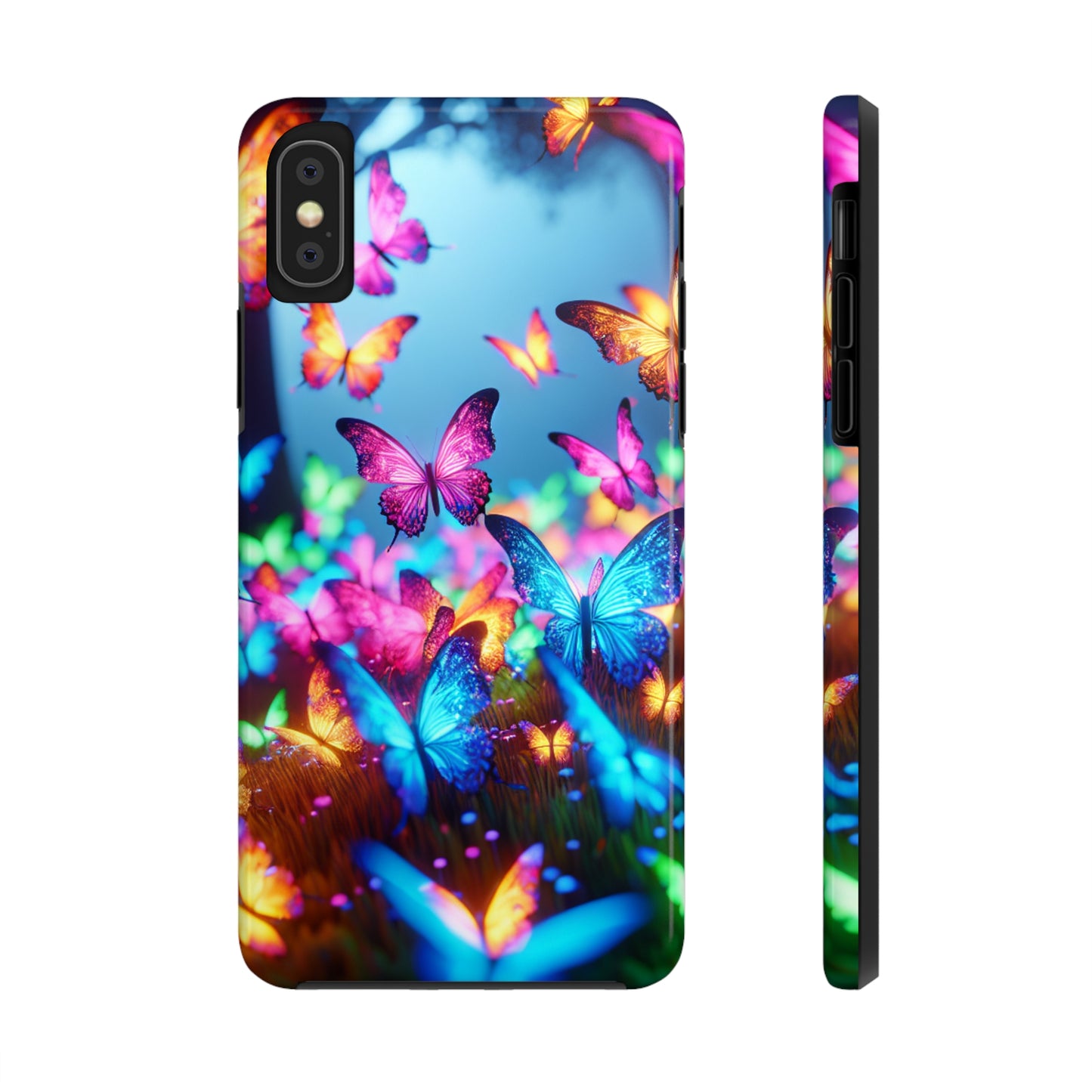 "Neon Butterflies Awakening" NEON Butterflies Tough Phone Case