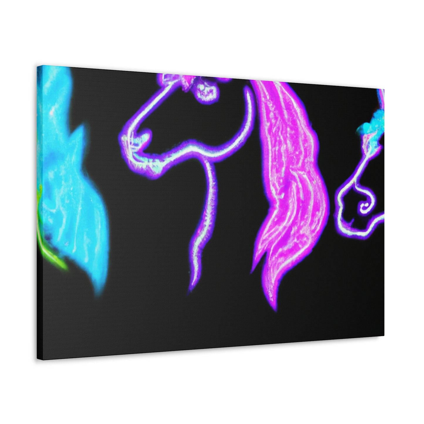 Neon Unicornscape. NEON Unicorns Art Canvas