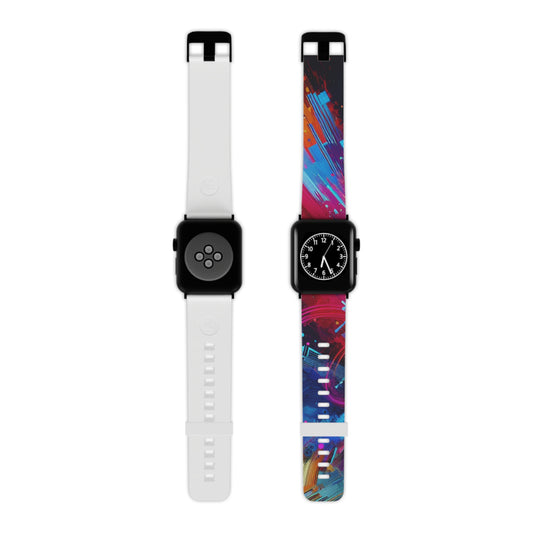 "Neon Confetti Cascade" - Trippy Infinity Patterns Iwatch Band