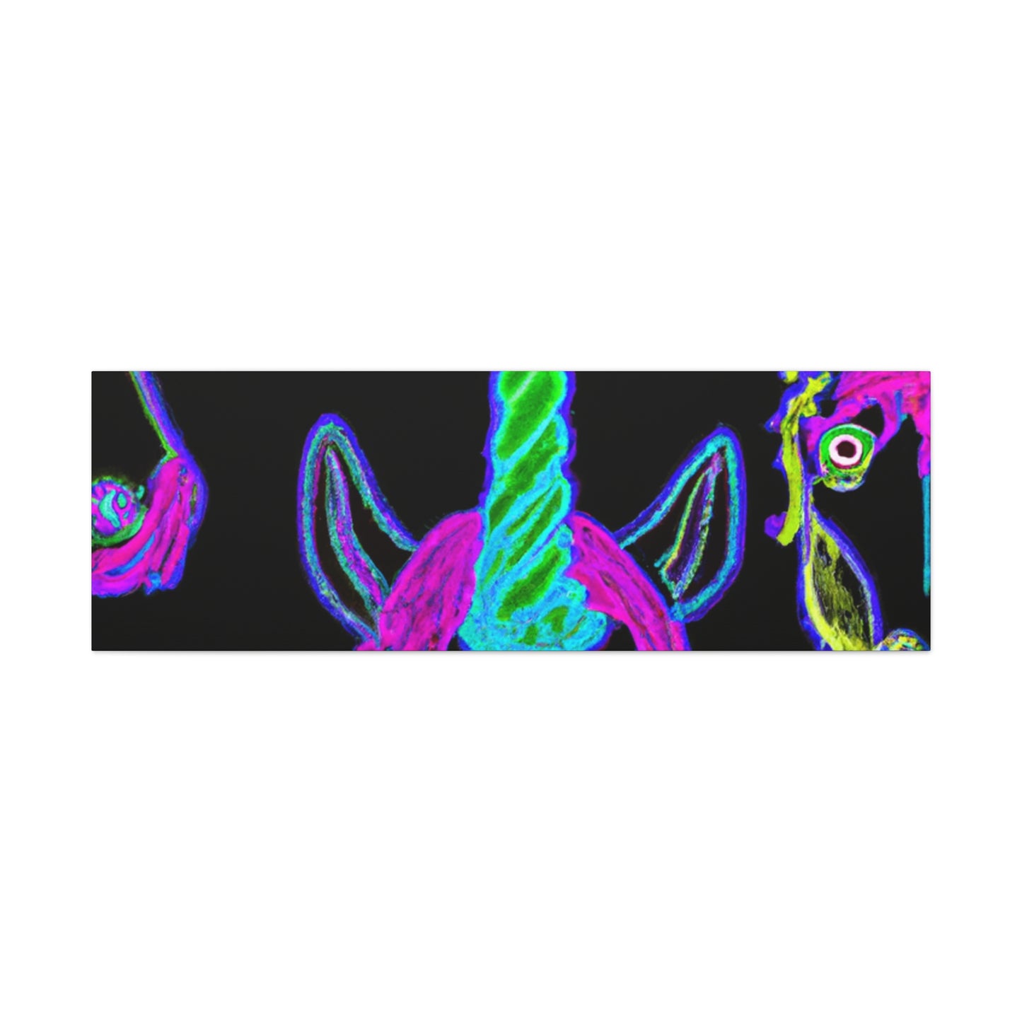 Vibrant Neon Magic. NEON Unicorns Art Canvas