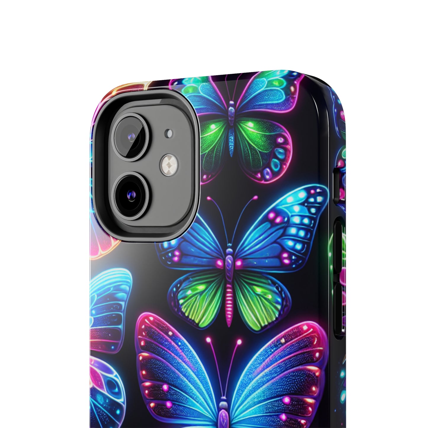 "Dance of the Neon Butterflies" NEON Butterflies Tough Phone Case Iphone 6 7 8 9 10 11 12 13 14 SE X XR XS Pro Max Mini Plus
