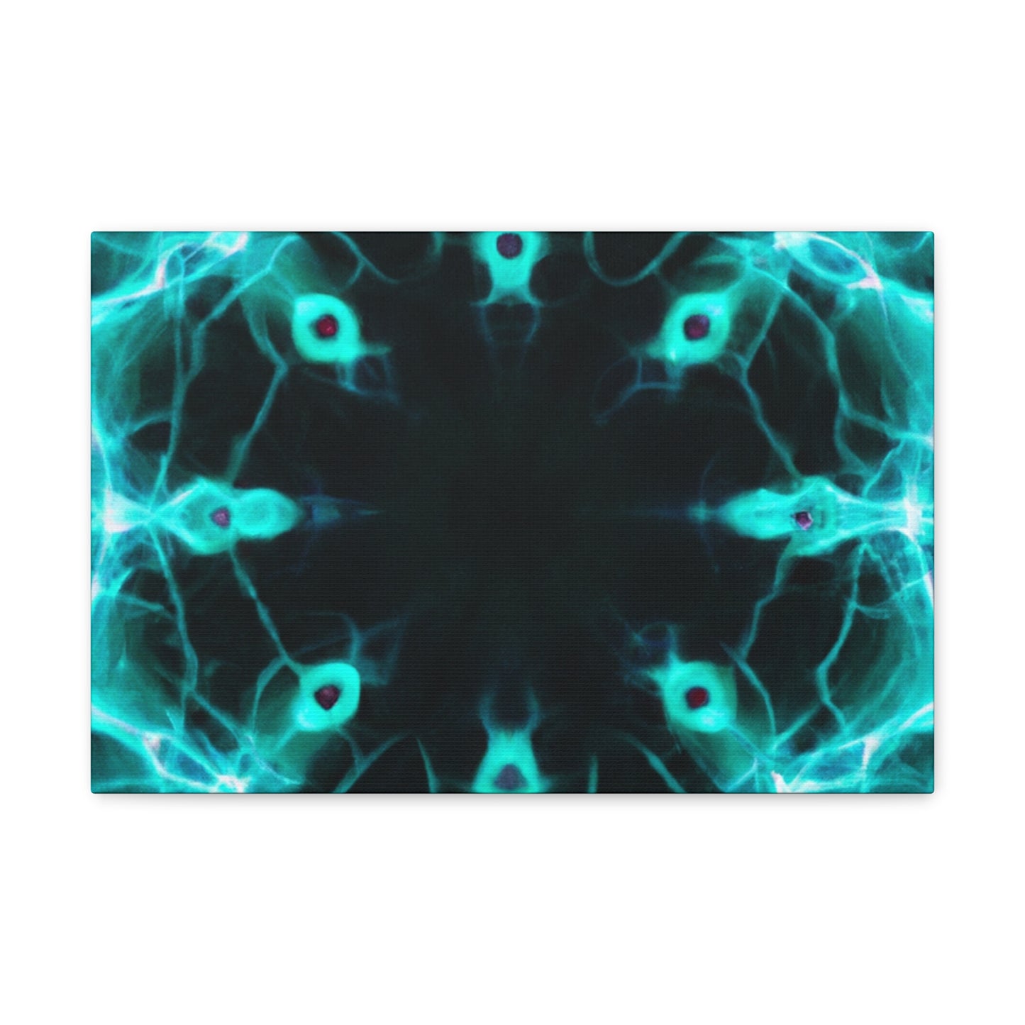 Vortexed Neon Nebula Splatter. Trippy Infinity Patterns Art Canvas