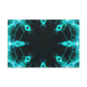 Vortexed Neon Nebula Splatter. Trippy Infinity Patterns Art Canvas