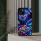 Neon Ecstasy. Neon Butterflies and Mushrooms Premium Art Magsafe Magnet Tough IPhone 13 14 15 Pro Plus Max and Mini in Matte and Glossy Phone cases