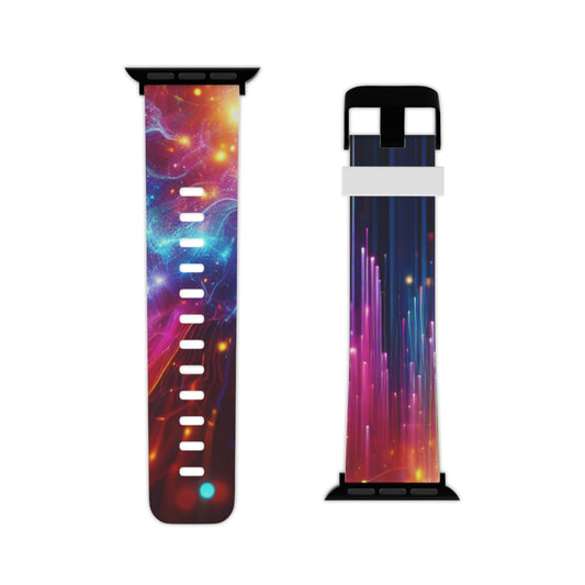 Glitchy Neon Pulse. - Trippy Infinity Patterns Iwatch Band