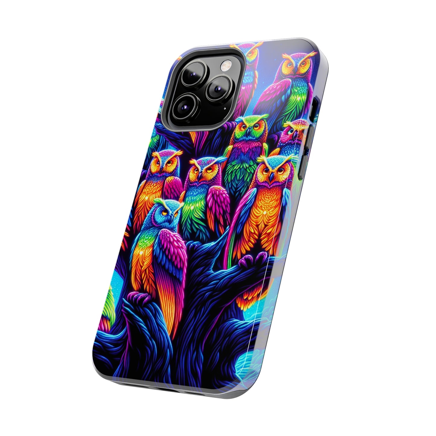 Neon Nocturne. NEON Owls Tough Phone Case