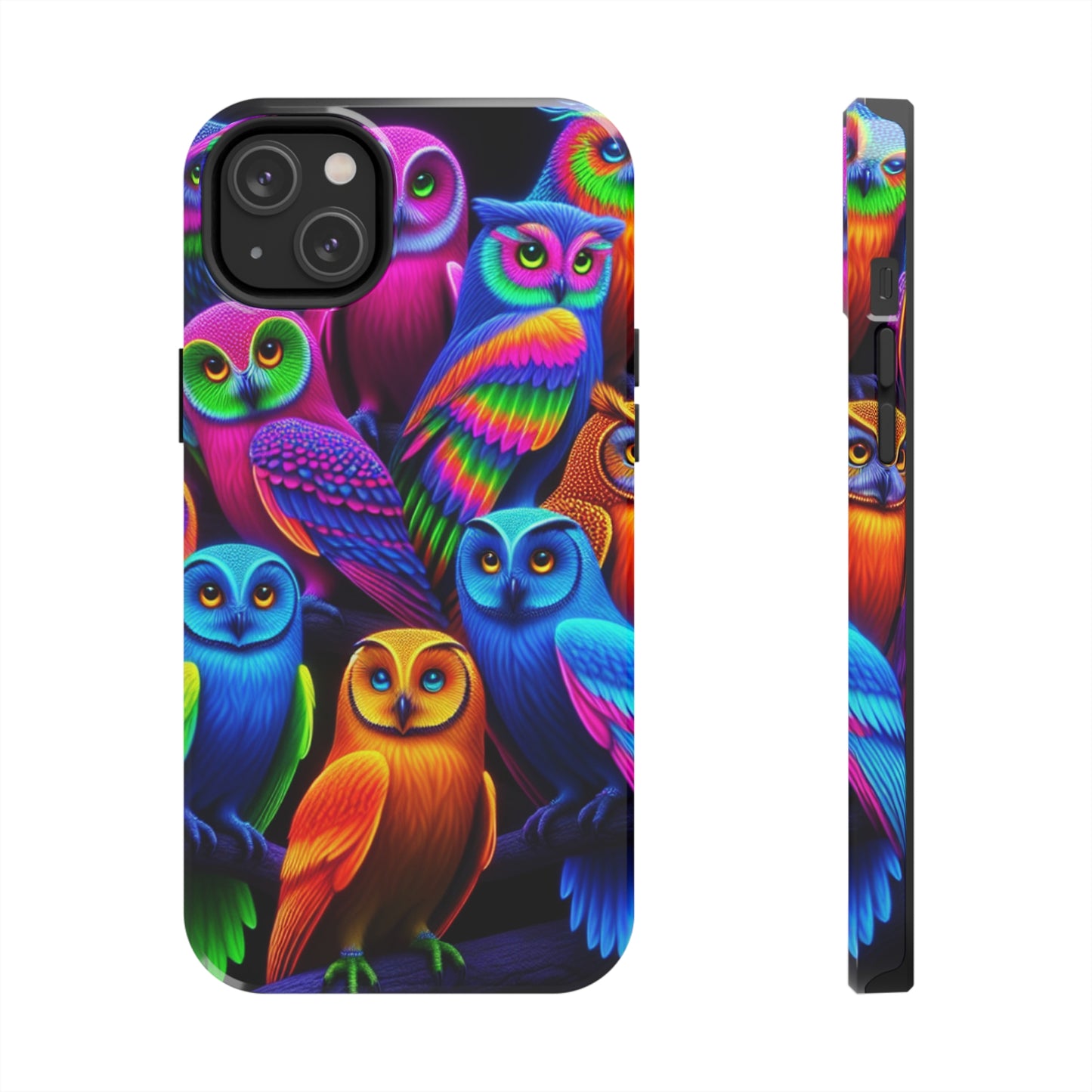 "Electric Vivid Night Owls" NEON Owls Tough Phone Case