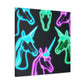 Neon Unicorn Magic. NEON Unicorns Art Canvas
