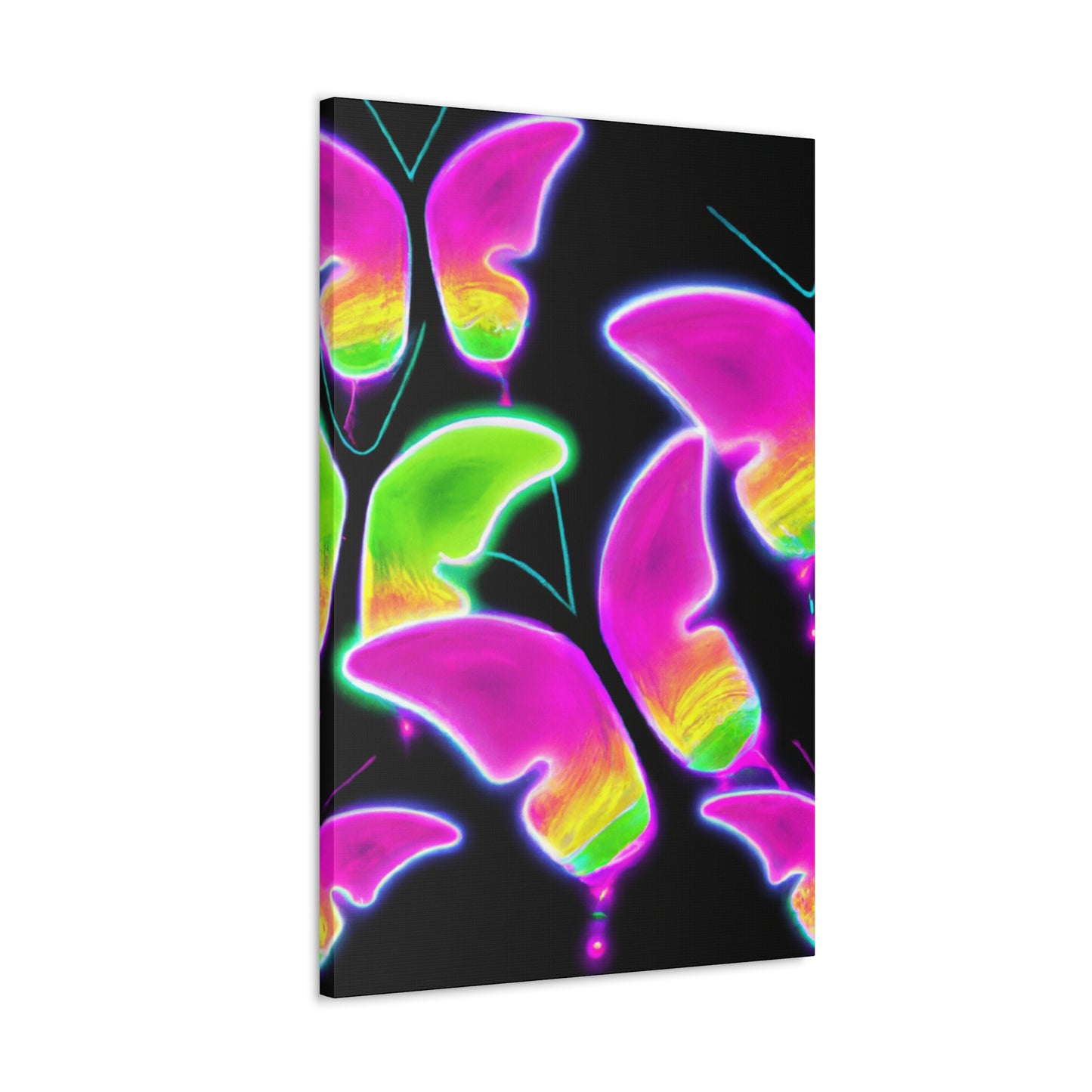 "Neon Butterfly Aurora" Neon Butterflies  Art Canvas