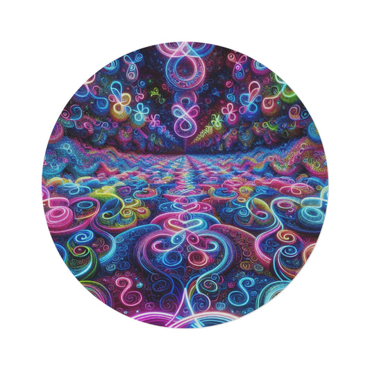 Vibrant Infinity Neonopsis Infinity Patterns Round Rug
