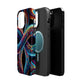 Vibrant Infinity Nocturne Neon Trippy Infinity Patterns Premium Art Magsafe Magnet Tough IPhone 13 14 15 Pro Plus Max and Mini in Matte and Glossy Phone cases