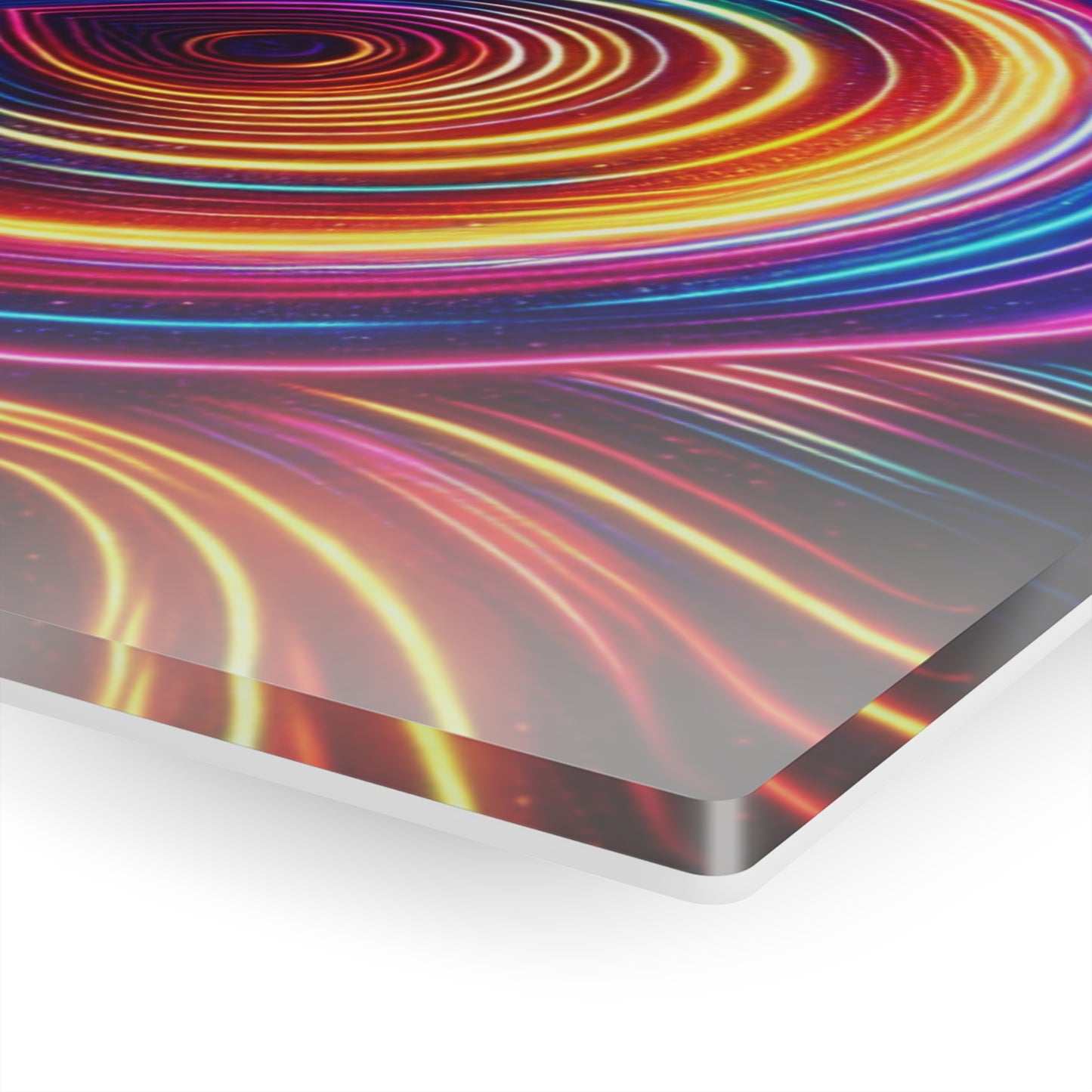 Neon Spiral Infinity Dreamscape. Trippy infity Pattern 1/4" Glossy Acrylic Art