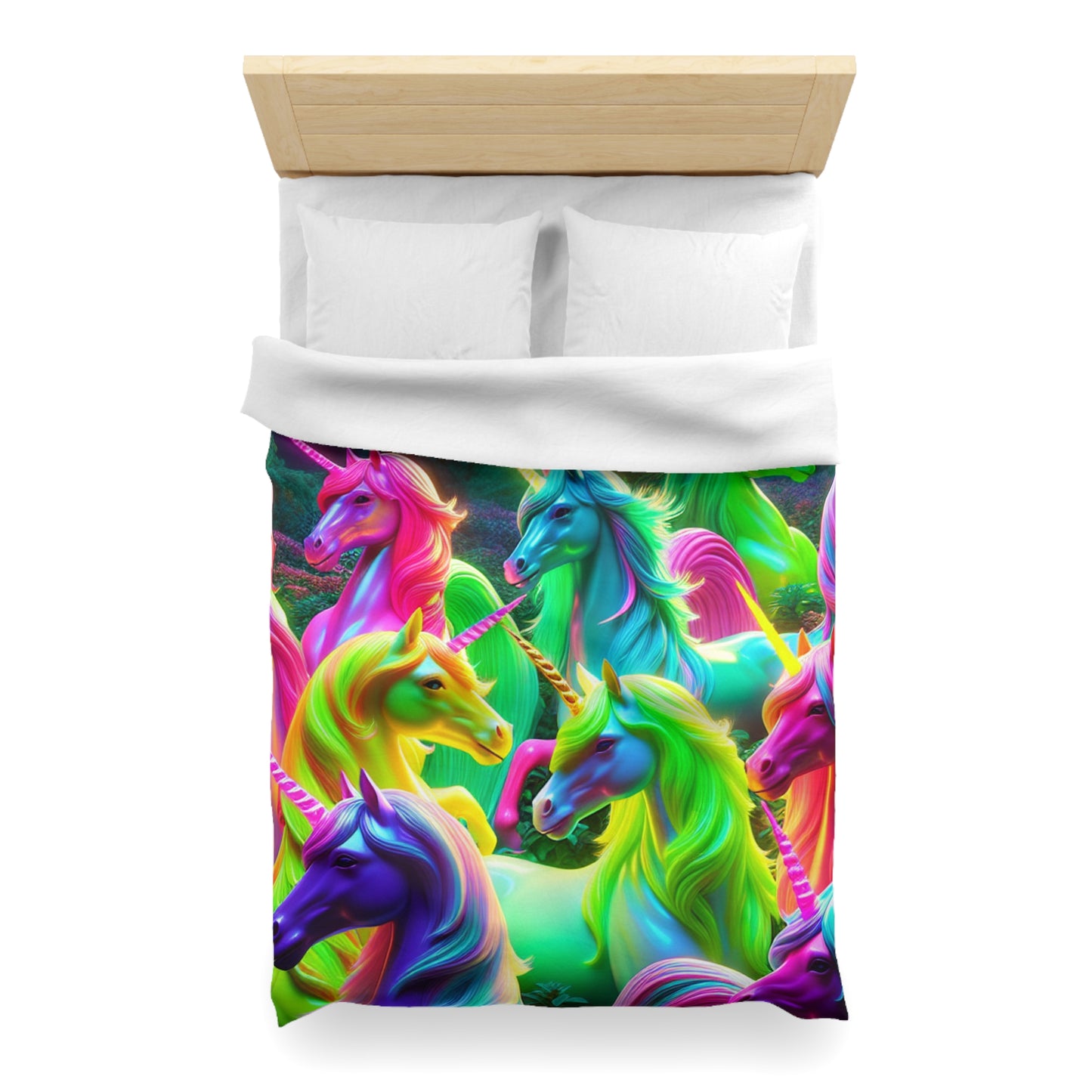 Alessandro di Vanetti - NEON Unicorns Microfiber Duvet Cover